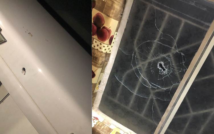 Bullet holes in a property in Shaqlawa's Basrma district, hit by alleged fire from US forces stationed in Erbil’s Harir airbase on May 9, 2022. Photo: Submitted